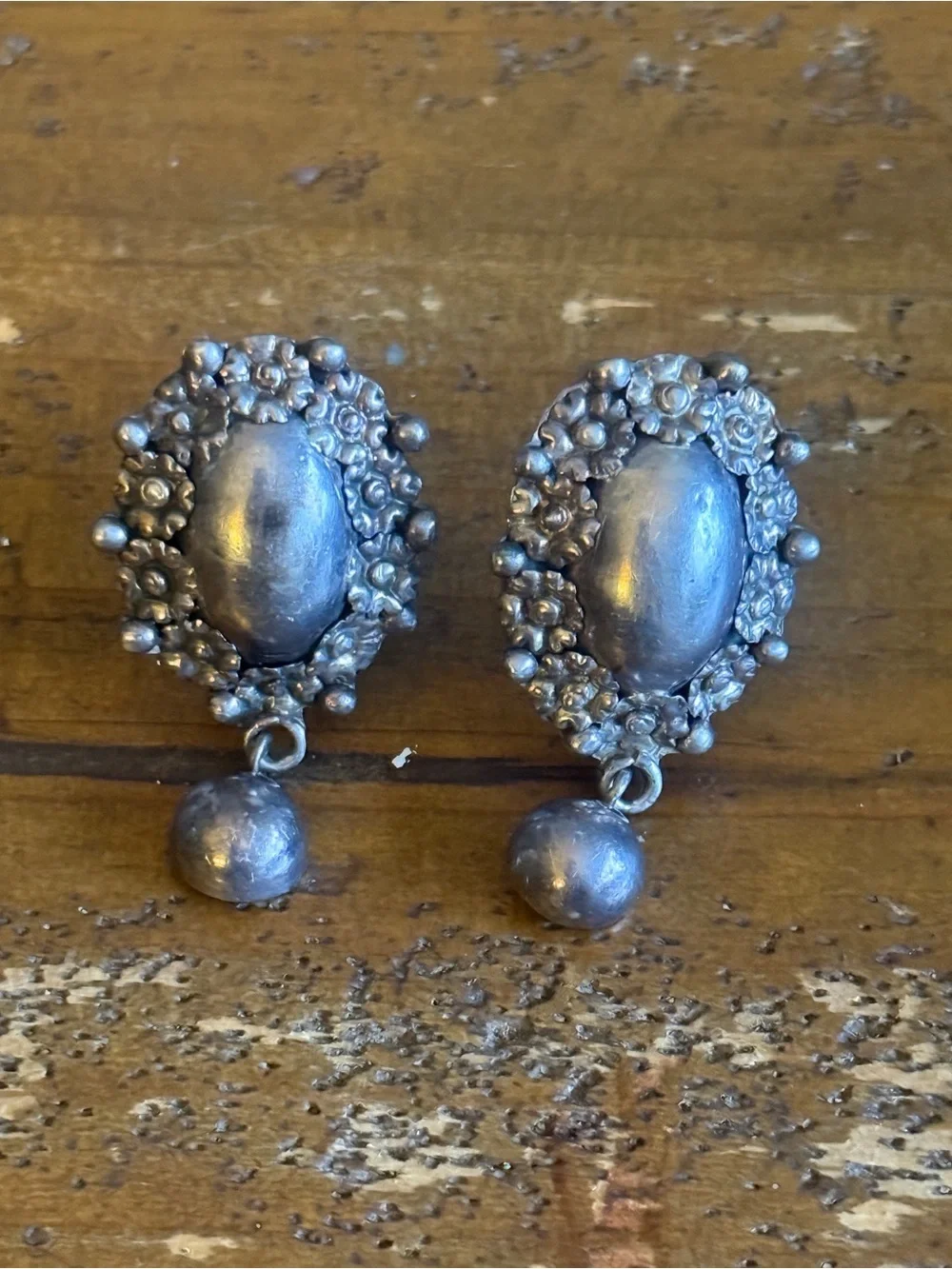 Taxco Artisan Mexico Sterling Silver Floral Ovals Necklace Bracelet Earring Set - Picture 4 of 15